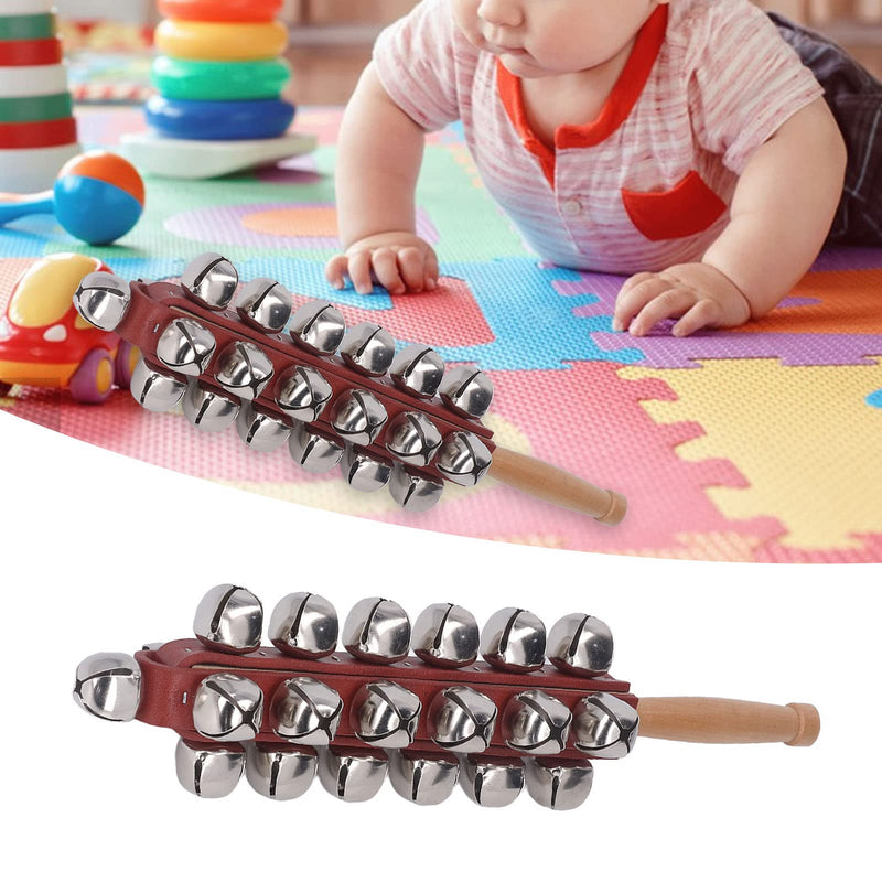 Tnfeeon Jingle Stick, Musical Instrument Wooden Handle Toy for for Kindergarten