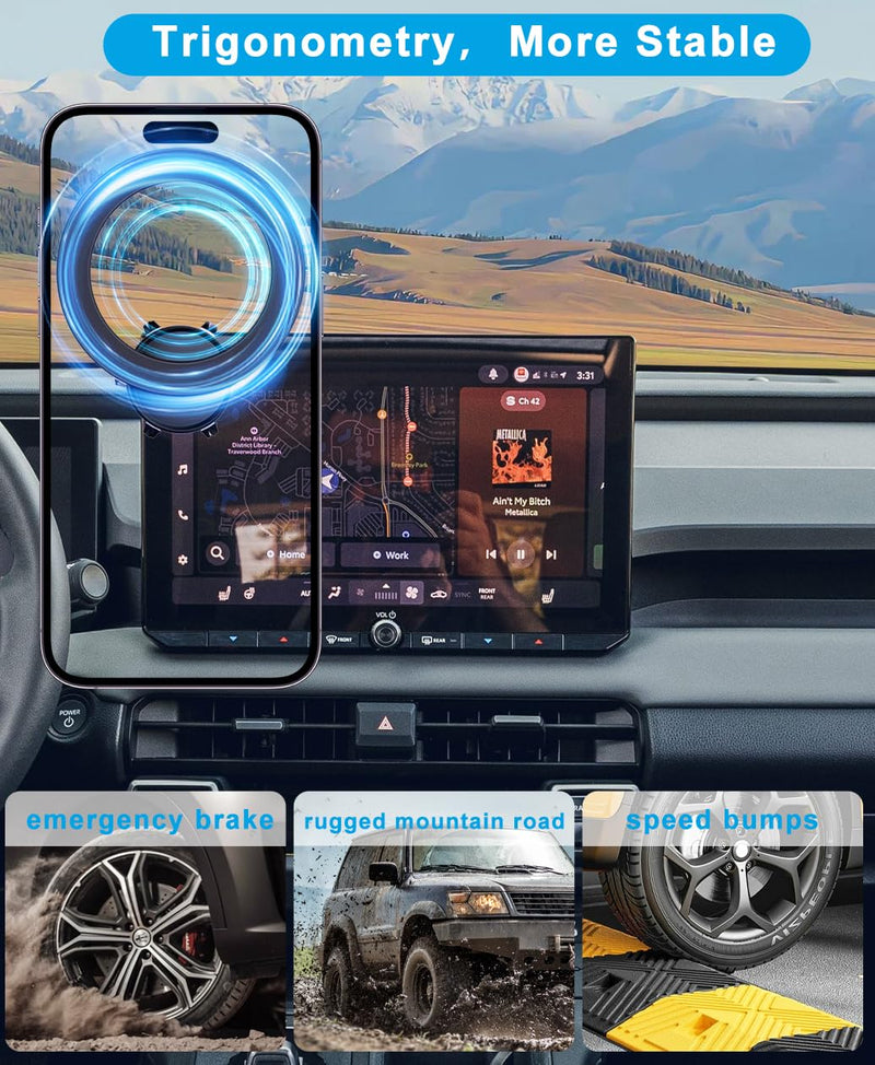Phone Holder Mount for Toyota RAV4 Accessories 2026 Navigation Screen Car Cell Phone Mount for Toyota RAV4 XSE Limited Hybrid GR Sport Smartphones Interior 360 Degree Rotation(with 12.9-Inch Screen) For Toyota Rav4 2026 (12.9-inch Screen)