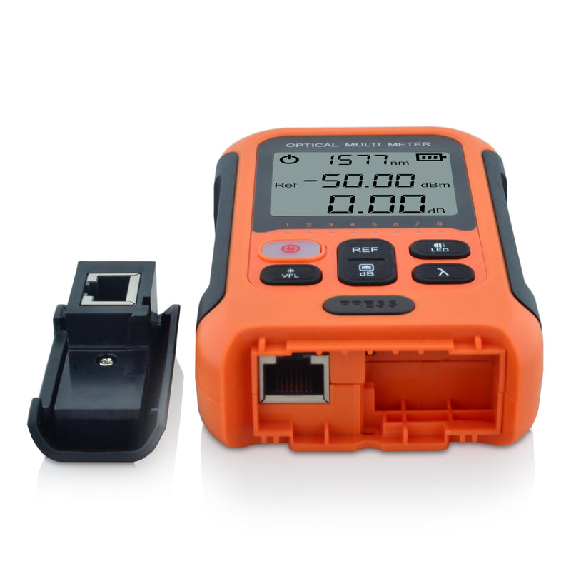 SKYSHL 800~1700nm -50~+26dBm Optical Power Meter and 650nm 30km VFL FTTH Optical Fiber Power Meter with 2.5 mm Universal Plug and FC/UPC-LC/UPC Adapter-SS103PVC12 SS103PVC12(800~1700nm -50~+26dBm)