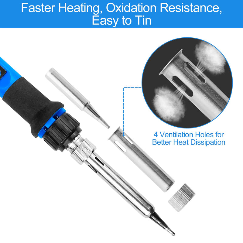 WinGluge 80 W Soldering Iron Set, Soldering Station with Temperature Adjustable 180-480 °C, Soldering Set with Soldering Wire, Soldering Iron Kit with LED Screen and 5 Soldering Tips for Hot Cutting
