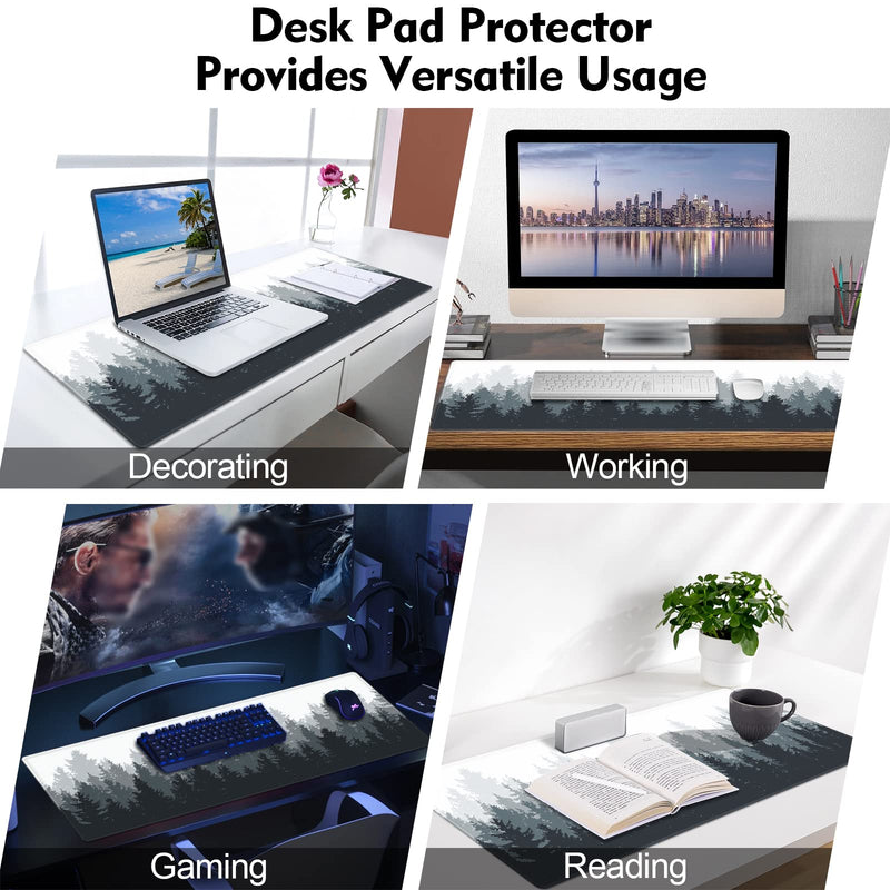Galdas Gaming Mouse Pad Forest Background Pattern XXL XL Large Mouse Pad Mat Long Extended Mousepad Desk Pad Non-Slip Rubber Mice Pads Stitched Edges Thin Pad (31.5x11.8x0.12 Inch)-Tree Tree
