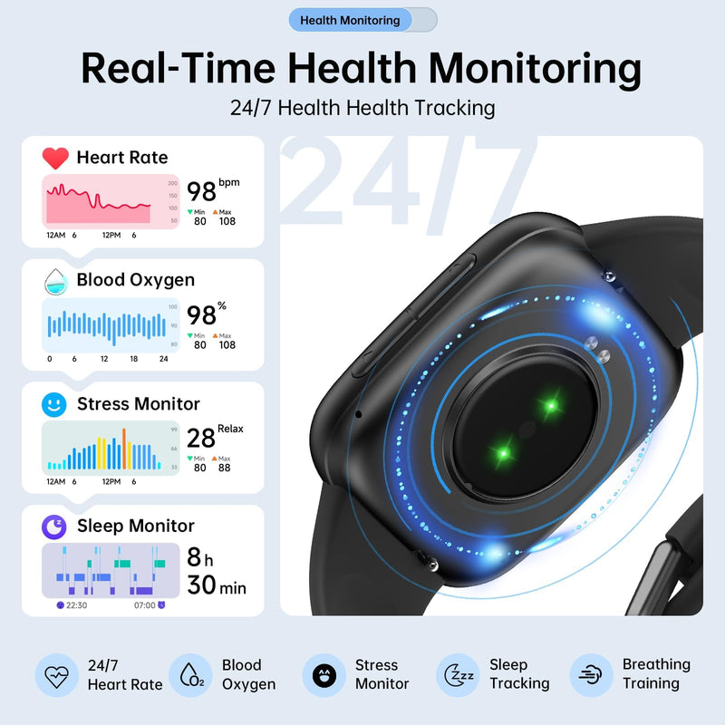Quican Smart Watch for Women Men with Extra Replacement Charging Cable