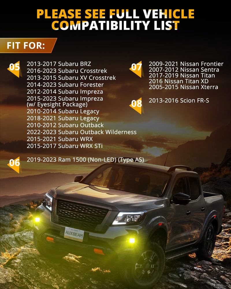 [AUSTRALIA] - Auxbeam Color Play Series Fog Light Mounting Brackets for Ford Honda Nissan Subaru Acura, Off Road Lights Mounting Kit, Pair, (Lights Not Included) Color Play 3" Brackets ZD000871 