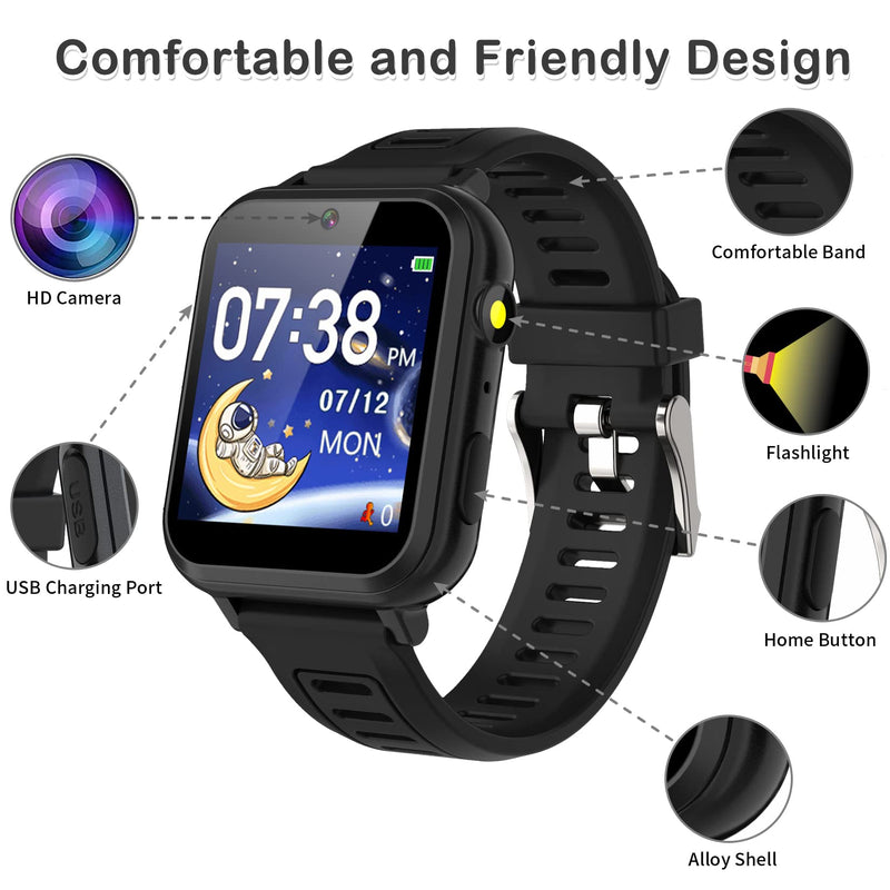 Phyulls Smart Watch for Kids with Games Camera Video Recorder Music Alarm Calculator Calendar Flashlight Stopwatch Pedometer Gift Toys for 3-12 Years Old Boys and Girls