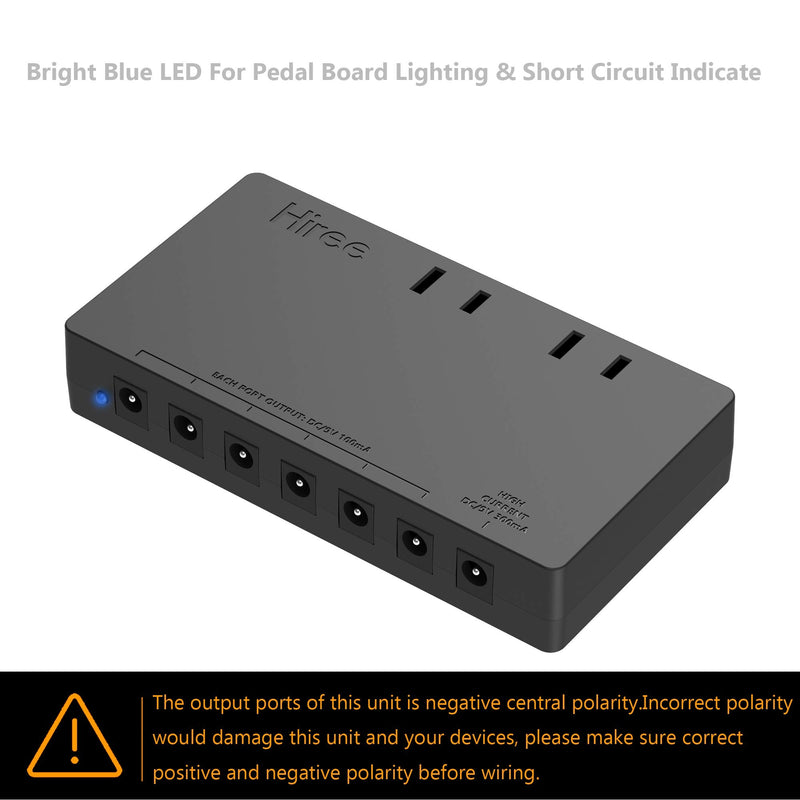 Guitar Pedal Power Supply 7 DC Output for 9V Effect Pedal Board with 2 AC Outlets for Charging Speaker, Musical Instruments