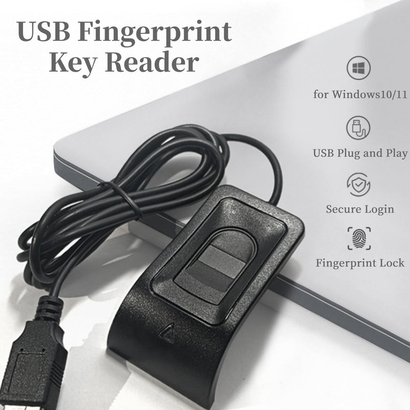 Desktop USB Fingerprint Reader, Computer Fingerprint Key Reader, USB Security Key with Extension Cable for Auto Calibration Recognition, Password