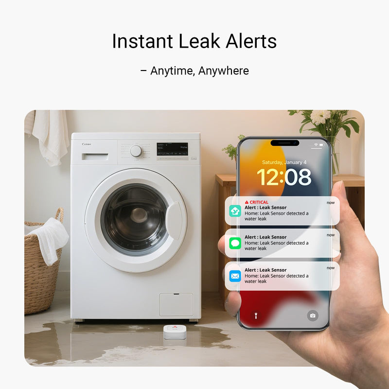 [AUSTRALIA] - YoLink Water Leak Starter Kit: Hub + 4 Leak Sensor 1 (Silent), LoRa Long-Range, App/SMS/Email Alerts, D2D Offline Triggers, 2 AAA Up to 5-Year Battery, Compatible with Alexa/IFTTT/Home Assistant 