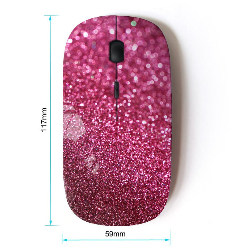 KawaiiMouse [ Optical 2.4G Wireless Mouse ] Glitter Pink Purple Bling Sand Reflective