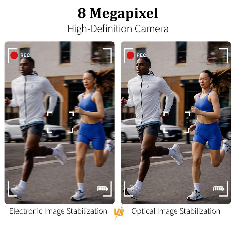 Smart Camera Glasses – 8MP Video Recording Sunglasses with 3 Interchangeable Lenses, HD Photos & Videos, AI Translation, Object Recognition, Lightweight Wearable Tech for Vlogging & Travel