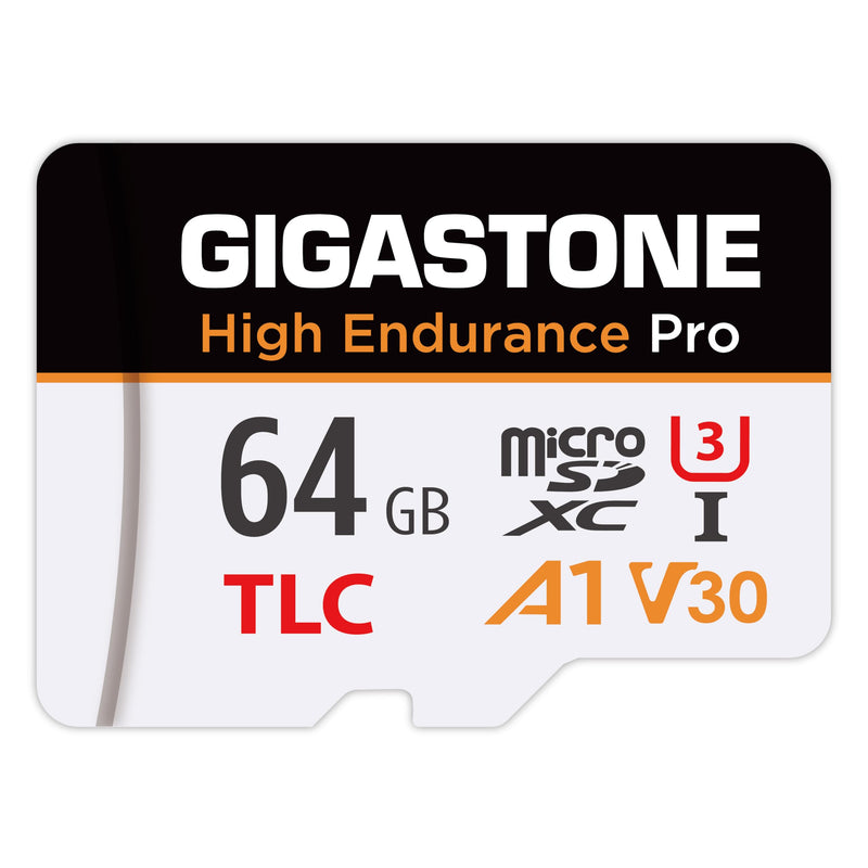 【5 Yrs Free Data Recovery】【Dash Cam】 GIGASTONE 64GB Micro SD Card, TLC High Endurance Pro, Speed Up to 95MB/s, Compatible with REDTIGER Rove VIOFO VANTRUE PRUVEEO ARIFAYZ, MicroSDXC UHS-I A1 V30 U3 64GB High Endurance Pro 1-Pack