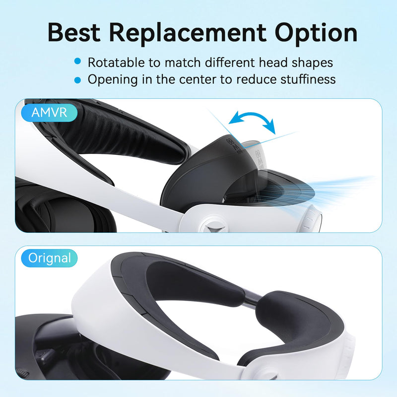AMVR CM1 Comfortable Mod Kit for PS VR 2 Accessories, Stay in The Sweet Spot, Weight Balancer, Upgraded Soft&Breathable Forehead Pad and Rear Pad