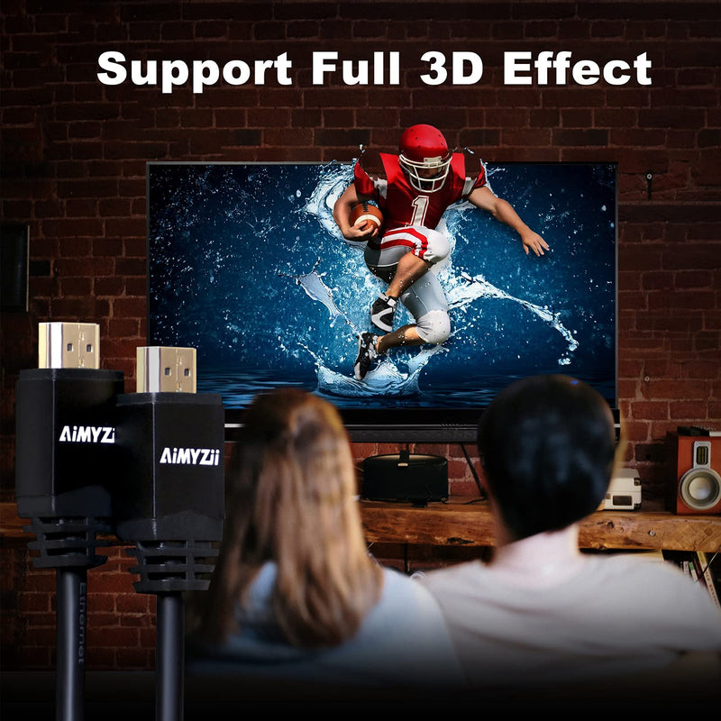 HDMI Cable 100 Feet Aimyzii 4K HDMI 2.0 Cable with Built-in Signal Booster Support 4K 3D 2160P 1080P HDCP2.2 Ethernet ARC and Bandwidth 18Gbps-Black