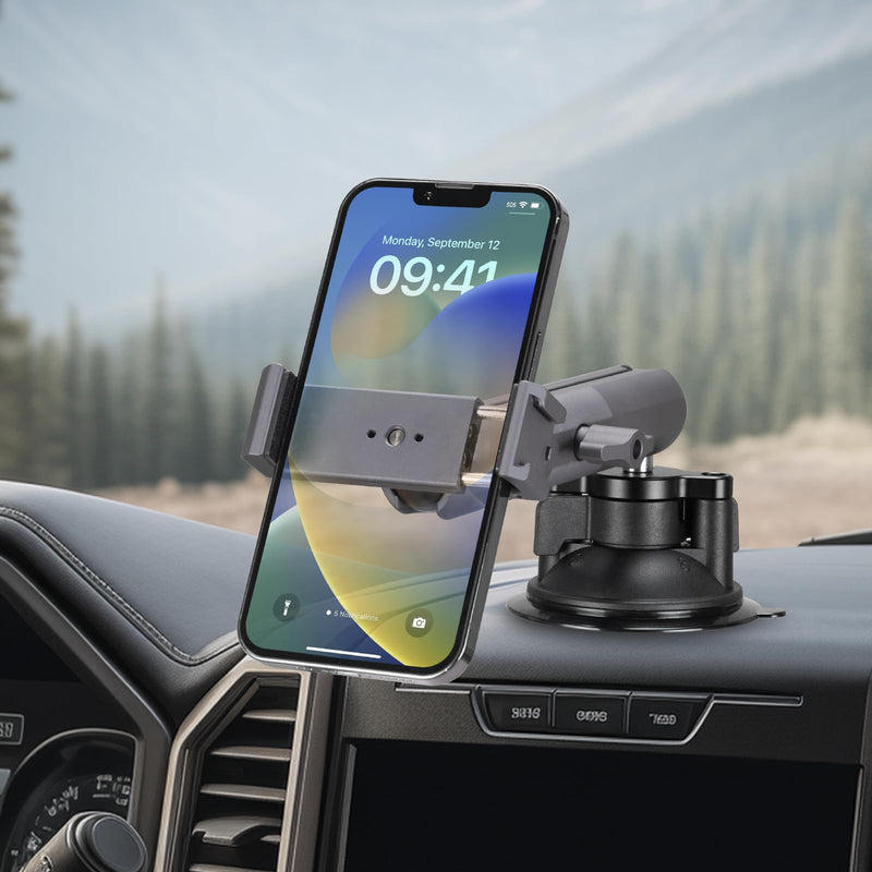 FANAUE Aluminum Phone Holder with 150mm Double Socket Arm Compatible with 6-8.5" Smartphone - with B Size 1" Ball Components for RAM Mounts