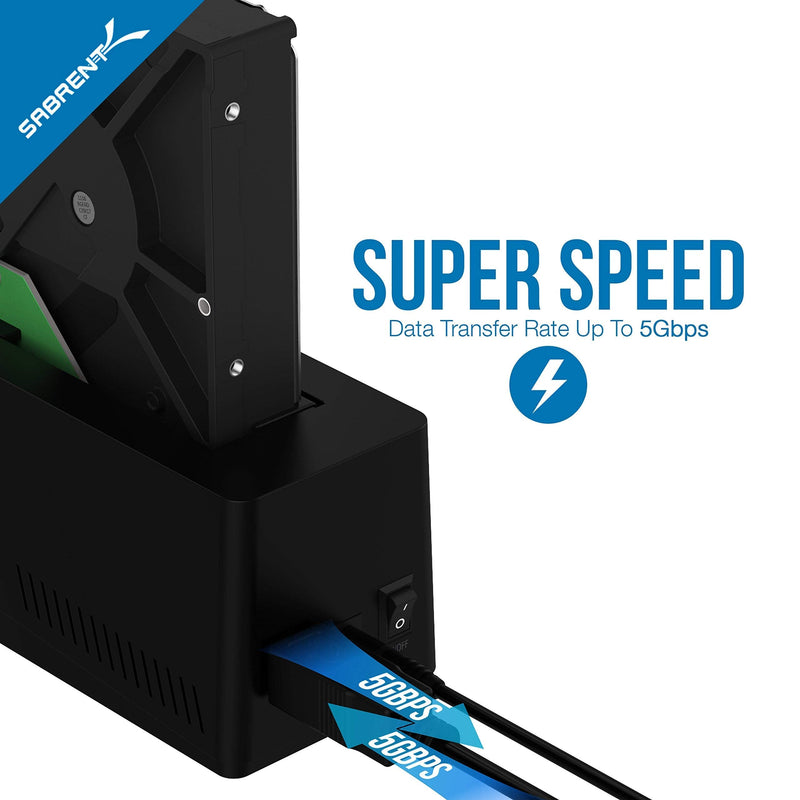 Sabrent USB 3.0 to SATA External Hard Drive Docking Station + 22AWG 3 Feet USB 3.0 Extension Cable