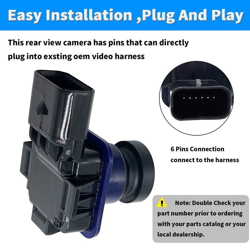 Rear View Back Up Camera Reverse Park Assist Camera Compatible with 2011 2012 2013 2014 2015 Ford Edge,2011-2013 Lincoln MKX Backup Camera Replaces DT4Z-19G490-B ET4Z-19G490-A
