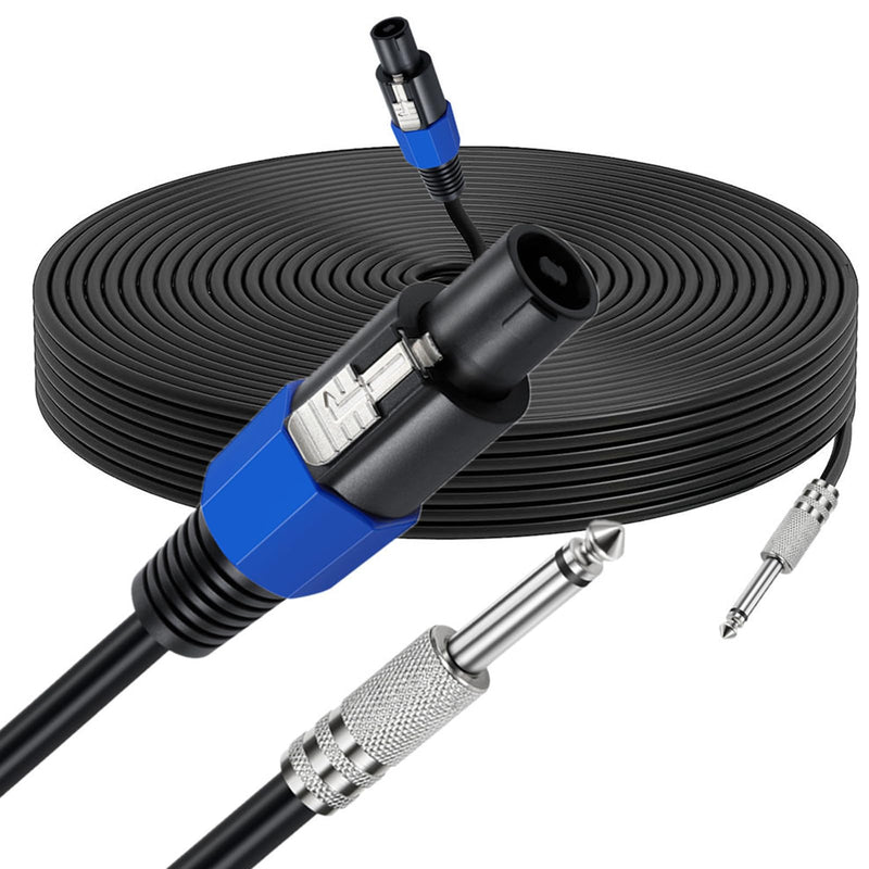 [AUSTRALIA] - Professional 12 Gauge Male to 1/4'' Male Audio Cord, Speakon to 1/4'' Speaker Cable DJ Speaker Cable with Twist Lock Connection Extension Wiring(6FT/1 Pack) 