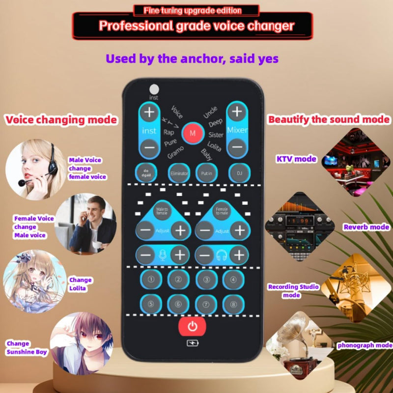 [AUSTRALIA] - High-Definition Portable Voice Changer Sound Card with Real-Time Transformation, Ideal for Streaming, Gaming, and Entertainment Scenarios (M10-for PC) M10-for PC 