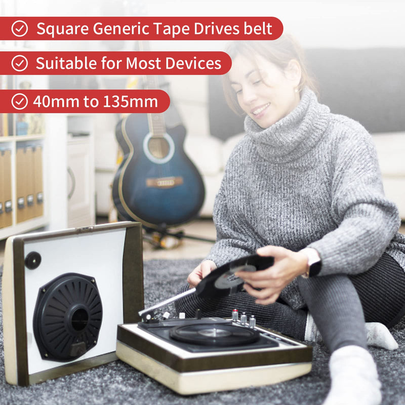 Recorder Rubber Belts, Cassette Recorder Repair Maintenance Mix Cassette Rubber Square Belt 40-135MM (50PCS)