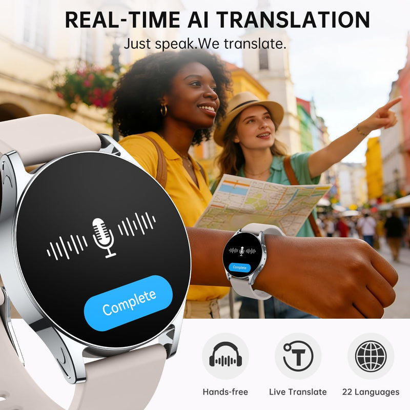 Smart Watch for Women Men, 41mm AMOLED Activity Fitness Tracker for Android iPhone with Always On Display, 150+ Sports, Calorie & Step Counter, Sleep Monitor, Answer/Make Calls (Starlight) Starlight