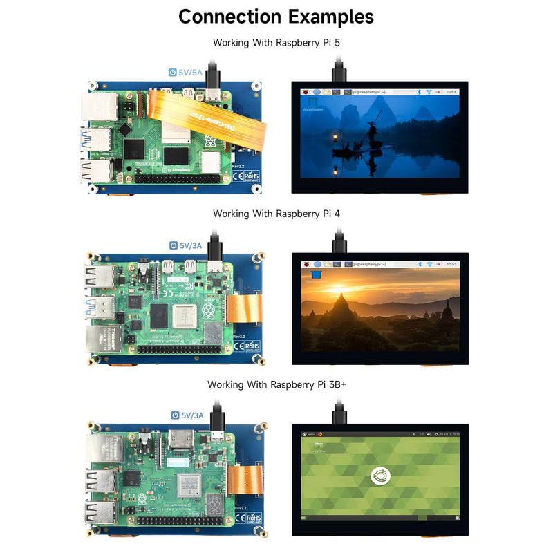 [AUSTRALIA] - waveshare 4.3inch Capacitive Touch Display Compatible with Raspberry Pi 5/4B/3B+/3A+/3B/2B/B+/A+/CM3/3+/4 800×480 Resolution IPS Wide Angle MIPI DSI Interface 4.3inch DSI LCD 