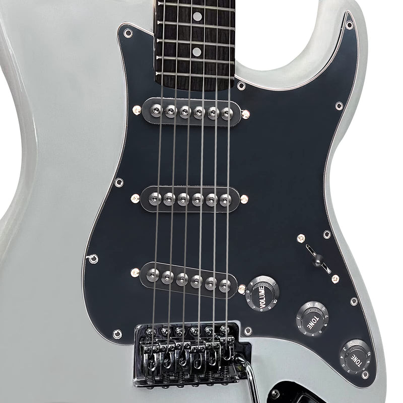 [AUSTRALIA] - SAPHUE Prewired ST Pickguard SSS 3 Single Coil Pickups Adjustable Big Screws Loaded Electric Guitar Pickguard for Fender Strandard Straocaster Guitar Parts (Black) Black 