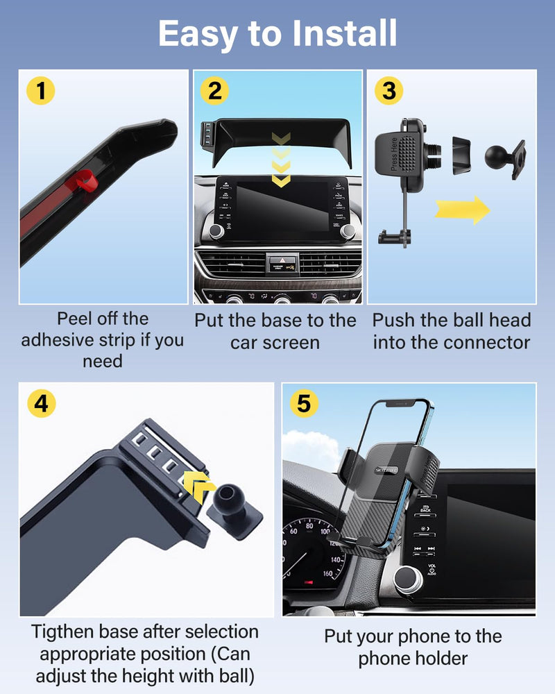 SKYLOTEC Cell Phone Holder for Audi A4 A5 2020-2025/Q5 2021-2024 | for Audi A4 A5 Screen Mount Accessories, Automobile Cradles Bracket for iPhone Smartphones, 10.1-Inch ONLY Universal Holder A4 A5 2020+