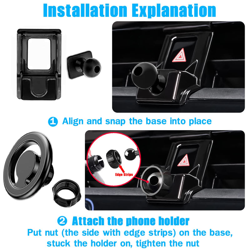 Car Phone Holder, Vent Magsafe Mount for Toyota Corolla 2020-2024 | Adjustable Stand, Magnetic Navigation Bracket for iPhone 17 16 15 14 13 Pro Max Air Plus Mini, All Phones (Not Fit 2019-2012)