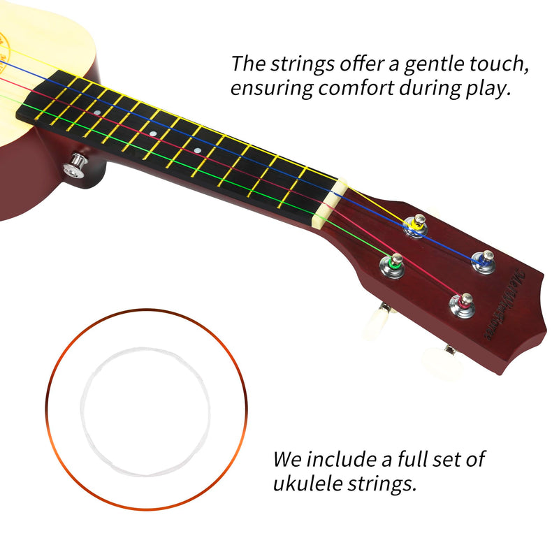 WelWinforee Soprano Ukulele 21 - Beginner Kit for Kids, Complete with Gig Bag, Strap, Tuner, Strings, Picks, Cloth - Ideal for Concerts, Left-Handed Players - Perfect Beginner Ukulele