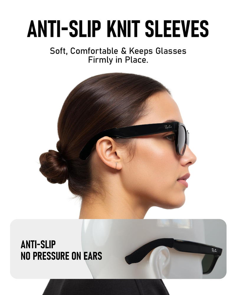 Wearable Battery Pack Charger + Smart Glasses Accessories Kit Compatible with Ray-Ban & Oakley Meta Smart Glasses Gen 1 & Gen 2, Ultra-Light Mini Power Bank with Storage Case, Nose Pads, Lanyard & Cle