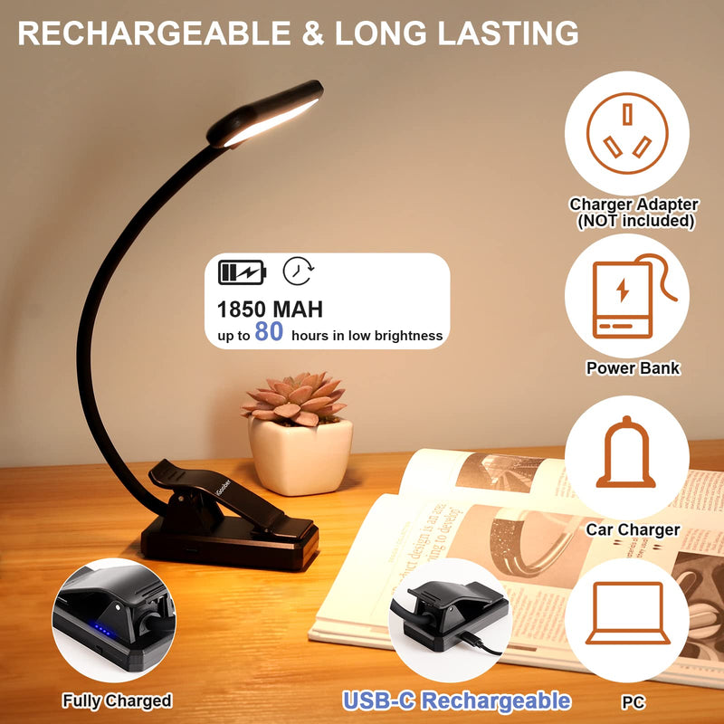 28 LED Music Stand Light, Clip on Piano Lights, Eye Caring & Blue Light Blocking, USB-C Rechargeable, 4 Color x 3 Brightness, Perfect for Musician, Piano, Keyboard, Orchestra 1 Pack