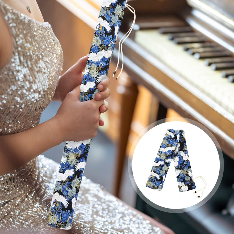 Flute Accessory Flute Case Cloth Flute Bag Flute Storage Pouch Folk Style Flute Bag Flute Woven Bag Musical Instruments Storage Container (Blue) Bag Flute