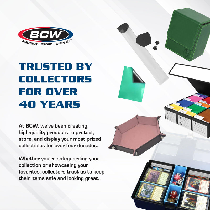 BCW Deck Guard - Double Matte Card Sleeves | 500 Count Box (10 Packs of 50 Sleeves) |Acid-Free, No PVC | Fits 2.5" x 3.5" Game Cards | Archival Safe Sleeves for Card Protection (Black) Black