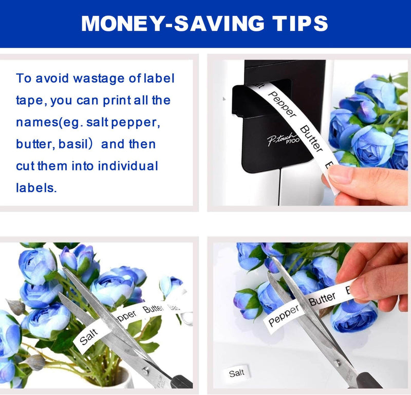 10-Pack Label Maker Tape Replacement for TZe231 Brother P Touch Label Maker Tape 12mm 0.47 Inch Laminated White Tz Tape Compatible with PT-D210 PT-D200 PT-D220 PT-H100 PT-H110 PT-D600, Black on White 10