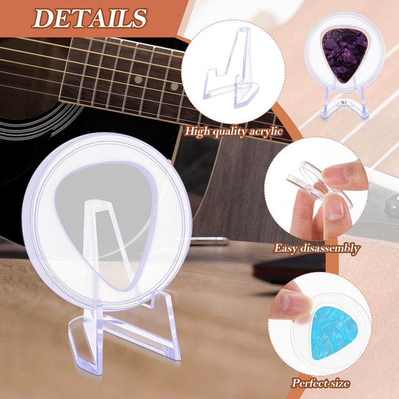 2 Pcs Acrylic Guitar Pick Display Box Guitar Pick Holder Guitar Pick Display Guitar Pick Case for Any Collectable Guitar Pick Decoration (Clear) Clear 2