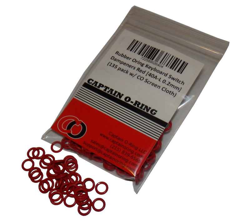 Captain O-Ring - Rubber Oring Keyboard Switch Dampeners/Sound Reducers Red [40A-L 0.2mm Reduction] (135 pcs w/Screen Cloth)
