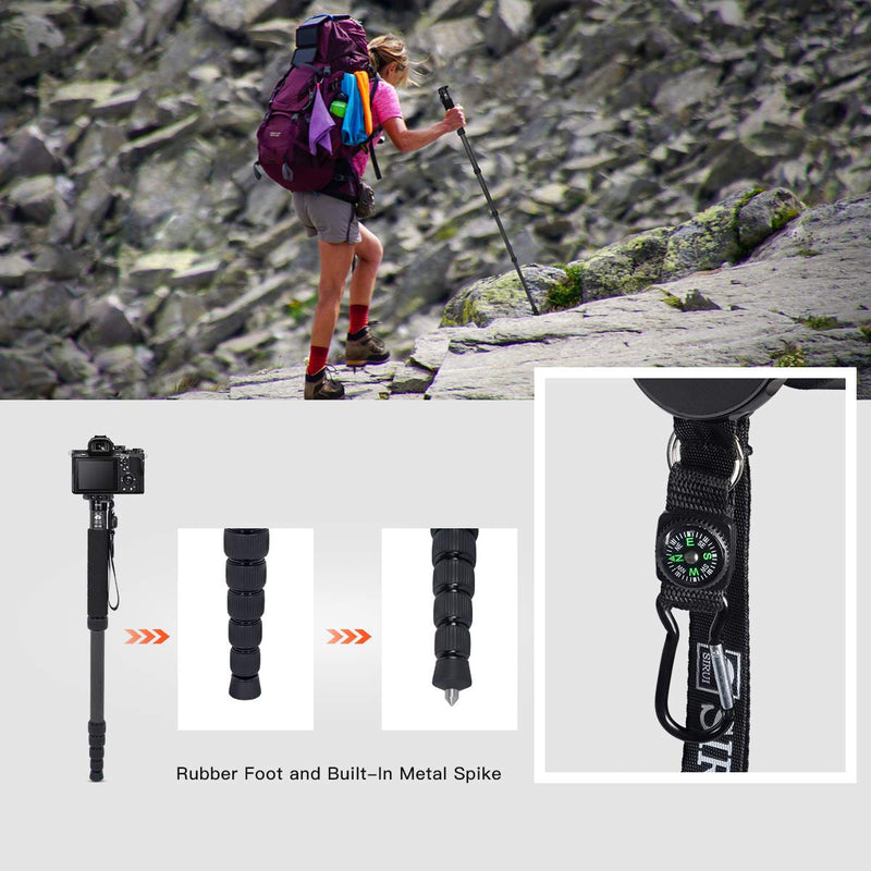 SIRUI Camera Monopod AM-326M 6 Section Carbon Fiber Portable Compact Lightweight Travel Monopod