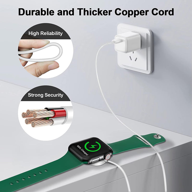 𝟐𝟎𝟐𝟒 𝐔𝐩𝐠𝐫𝐚𝐝𝐞𝐝 Magnetic Charging Cable for Apple Watch Charger,[USB C Port] Wireless Charger Coaxial Cables Compatible with iWatch Series Ultra2/Ultra/8/7/6/SE/SE2/5/4/3/2[3.3FT/1M],White White 1.0M