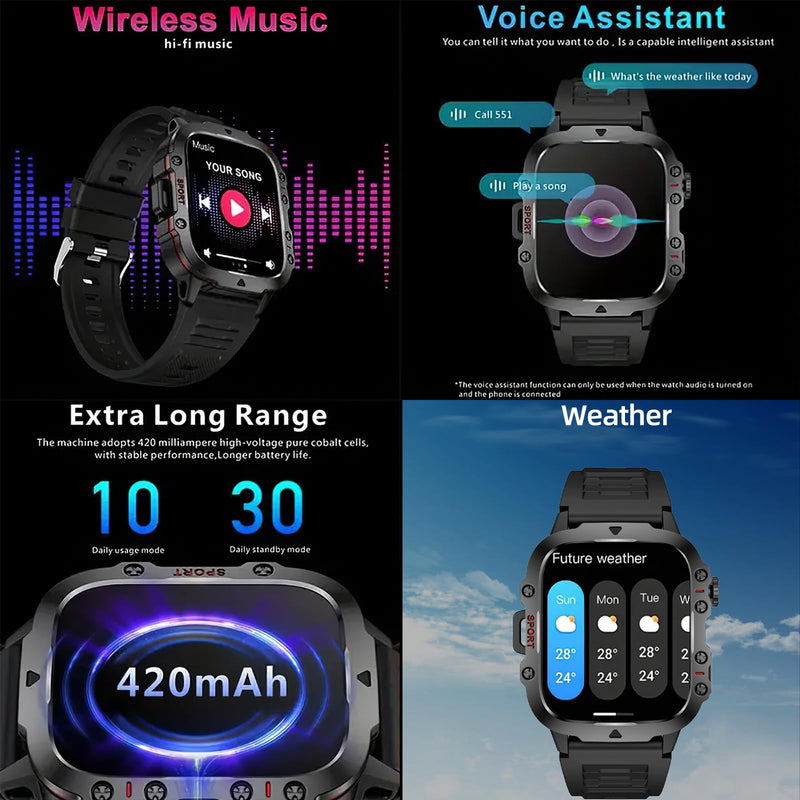 Tocelffe Smart Watch for Men(Answer/Make Call), IP68 Waterproof Sports Smartwatch Outdoor with Heart Rate, Sleep Monitor, Fitness Tracker
