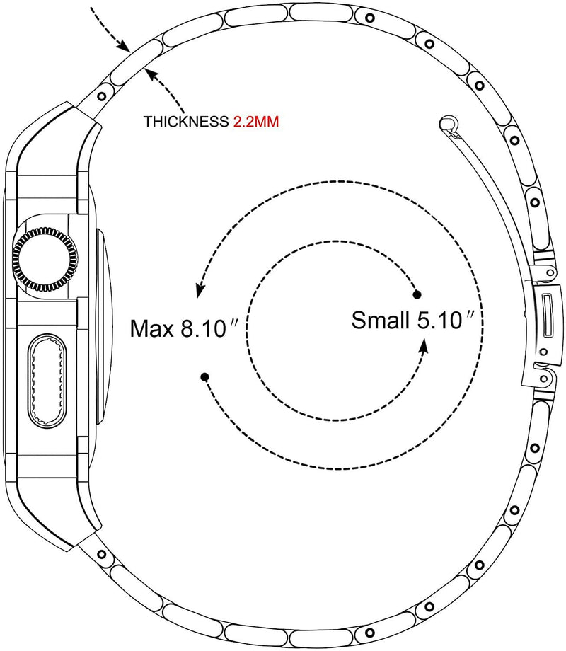 Compatible with Apple Watch Series 3 42mm Case Screw Fixed, Stainless Steel Case with Band for men for 42mm Series 3 Series 2 Series 1