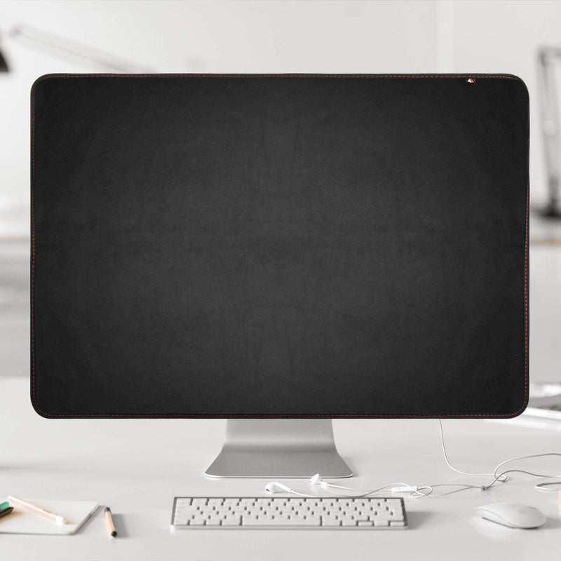 TXEsign PU Leather Protective Screen Dust Cover Sleeve with rear pocket Compatible with IMAC A1224 / A1311 / A1418 (21.5" with pocket, Black PU Leather) 21.5 Inch