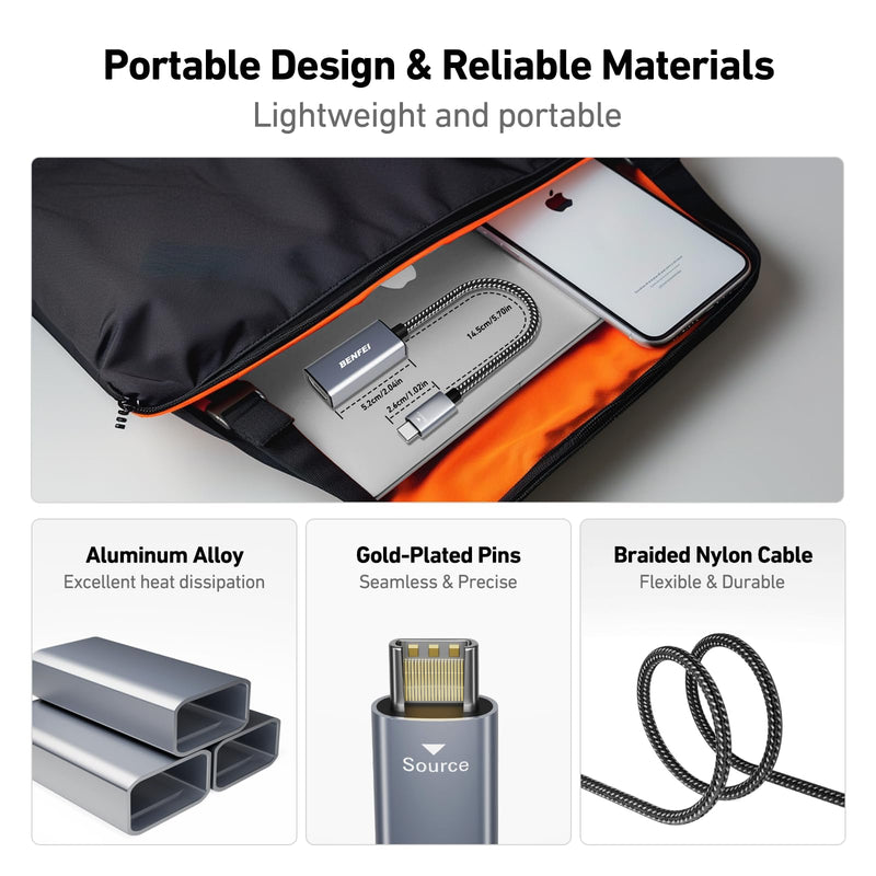 [AUSTRALIA] - BENFEI USB Type-C to HDMI Adapter [Thunderbolt 3/4 Compatible] with iPhone 15 Pro/Max, MacBook Pro/Air 2023, iPad Pro, iMac, S23, XPS 17, Surface Book 3 and More 1 Gray 