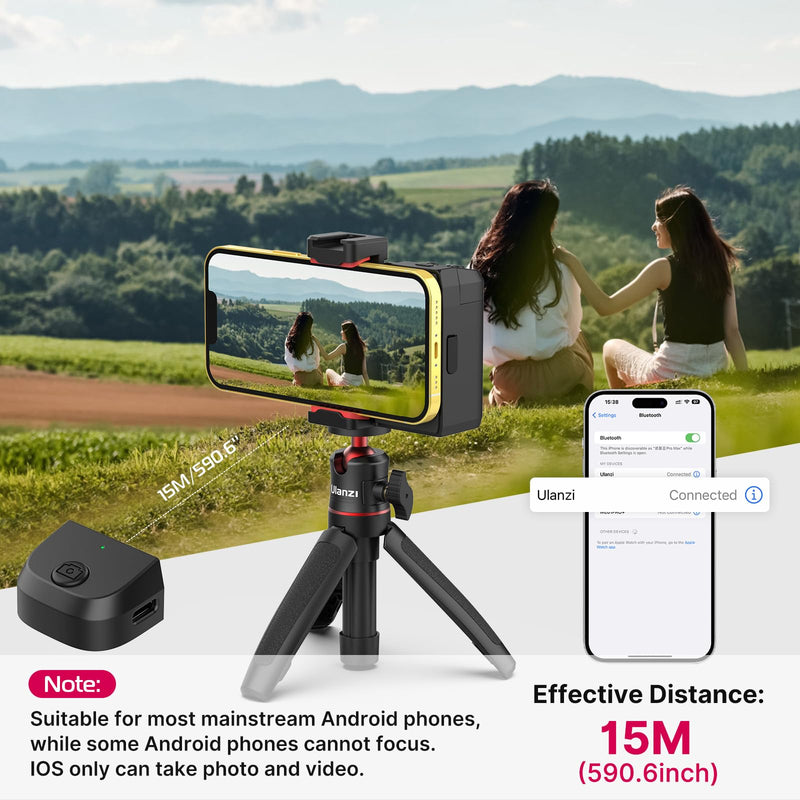 CG-02 Grip Holder for Smartphone Upgraded Phone Camera Grip w Remote Shutter Handheld Tripod Mount Fill Light Handheld Photography Accessories Compatible with iPhone 17 16 15 14 Pro Max etc CG02