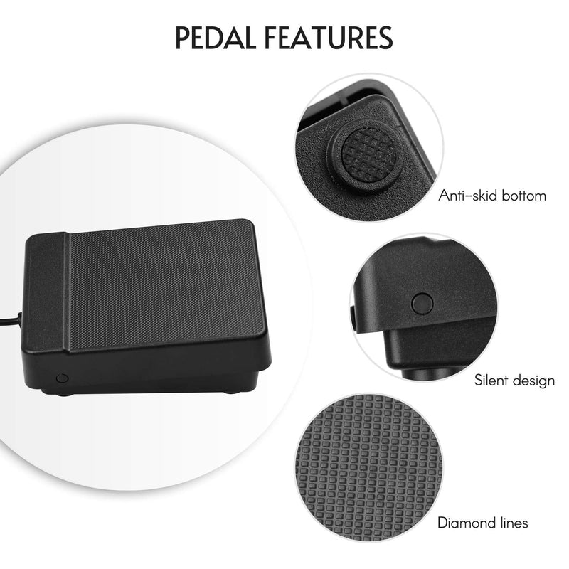 Dual Pedal 3.5mm Interface Compact Sustain Pedal Universal Dual Pedal for Musical Instruments Portable Folding Piano Electronic Keyboard Electronic Foldable Drum