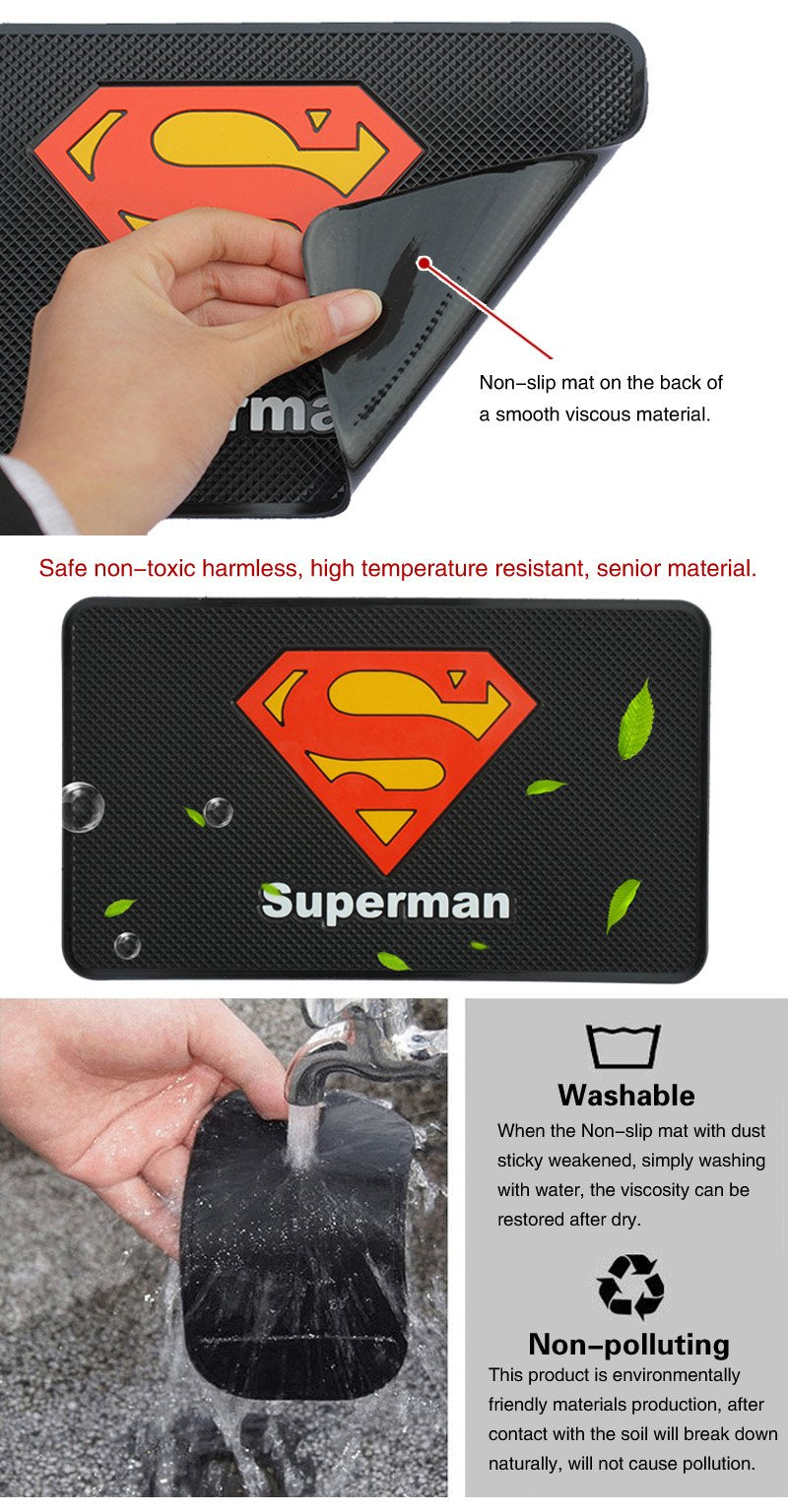 Tianmei 10.6in x 6.1in Extra Large Size Anti-Slip Rubber Pad, Car Dashboard Universal Non-Slip Mat use for Cell Phones, Sunglasses, Keys, Coins and More (Pure Black) Pure Black - 10.6in x 6.1in