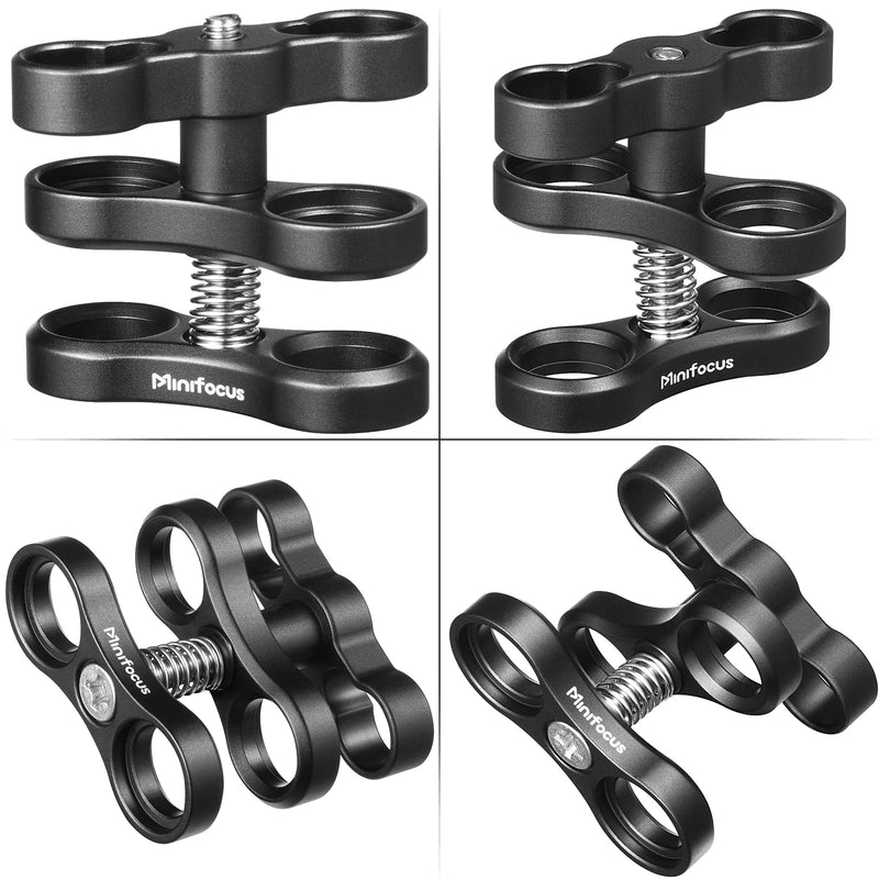 4PCS 1'' Aluminum Ball Clamp Mount for Underwater Diving Light Arms Tray System, Photography Diving Camera, 360° Clip Adapter Bracket for Action Camera Flashlight Arms System 4 Packs Ink Black