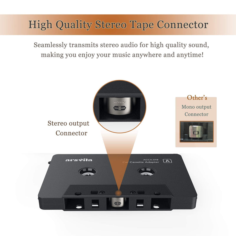 [AUSTRALIA] - Arsvita Car Audio Cassette to Aux Adapter , 3.5 MM Auxillary Cable Tape Adapter 