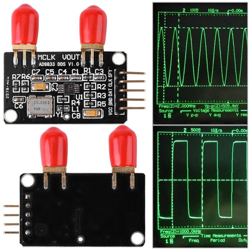 DDS Signal Generator Module AD9833 0MHz to 12.5MHz Square/Triangle/Sine Power Supply: 2.3V to 5.5V