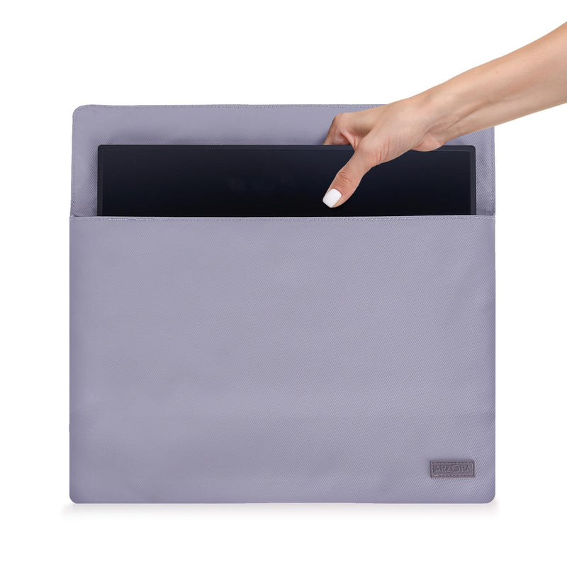 ARZOPA 16.1" Portable Monitor Sleeve Bag, PU Leather Case for Travel Monitor Laptop, Grey