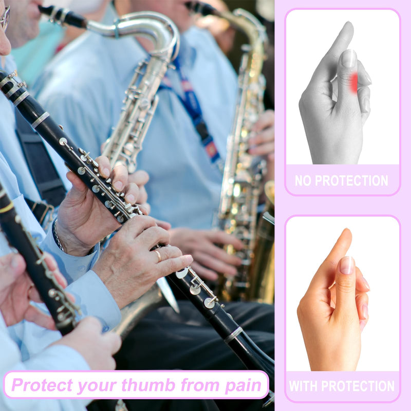 Clarinet Thumb Rest Cushion,12 Pcs Rubber Clarinet & Oboe Thumb Protector for Woodwind Instrument(6 Colors)