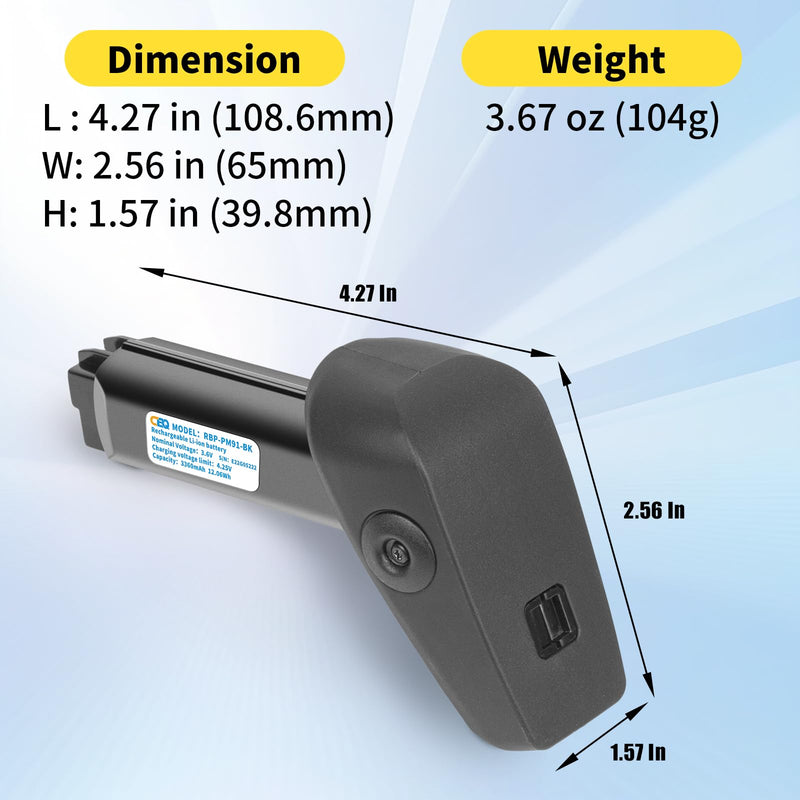 [AUSTRALIA] - CBQ RBP-PM91-BK Battery, for Datalogic PM9300 PM9100 PM9500 PM9501 PBT9501 95X1 AR PM9501-AR Scanner for Honeywell PowerScan RBP-PM91-BK FBP-9001 FBP-PM91 Rechargeable Battery 